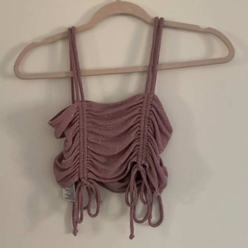 Urban Outfitters cropped sparkle ruched top
